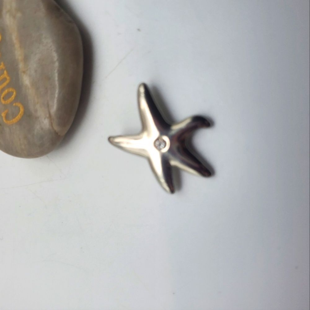 Silver toned starfish necklace pendant‎ or charm for bracelet